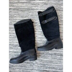 New Ariat Summit Winter Black Suede Leather Tall Riding Equestrian Boot 9B 66001